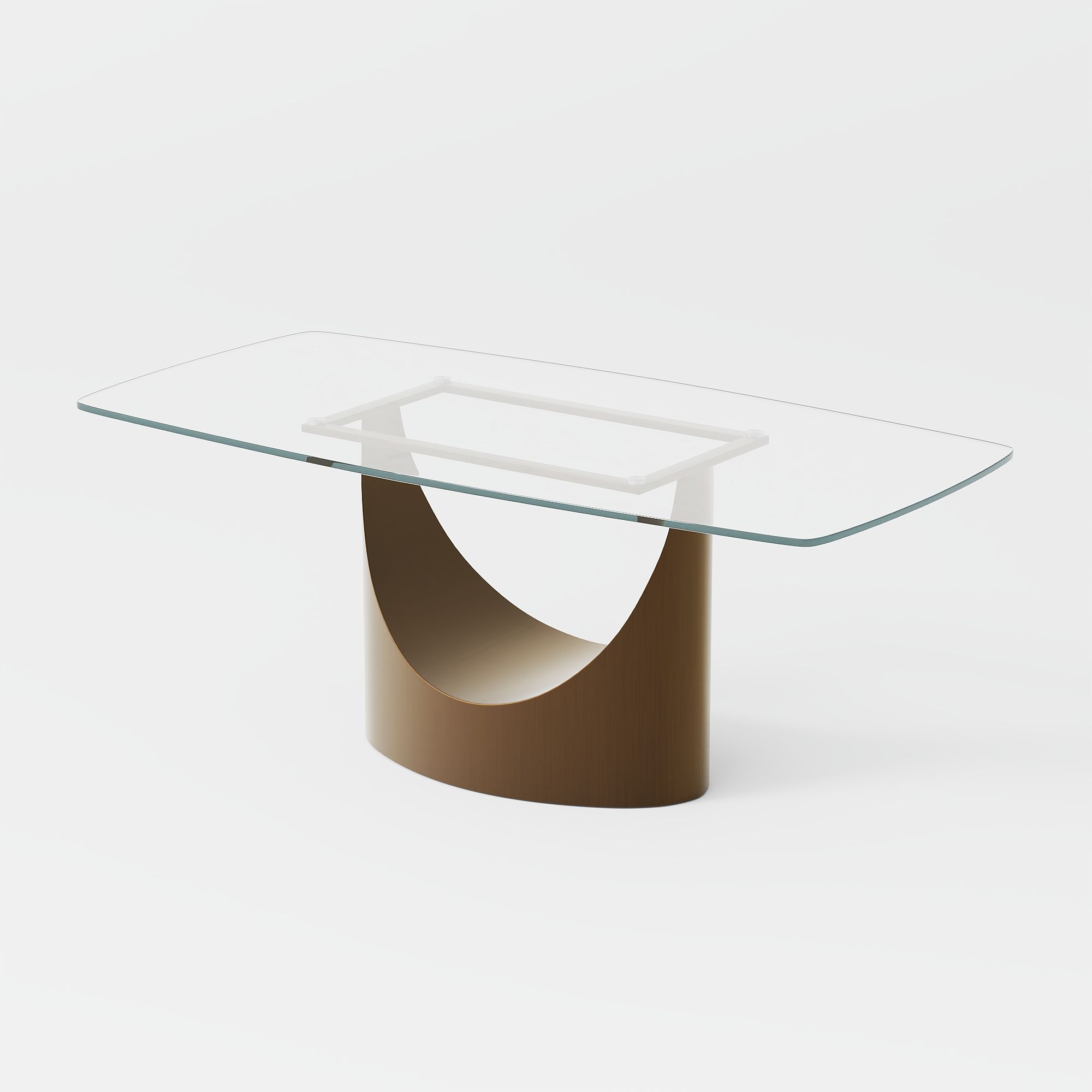 for 8 Transparent & Bronze Tempered Glass Dining Tables