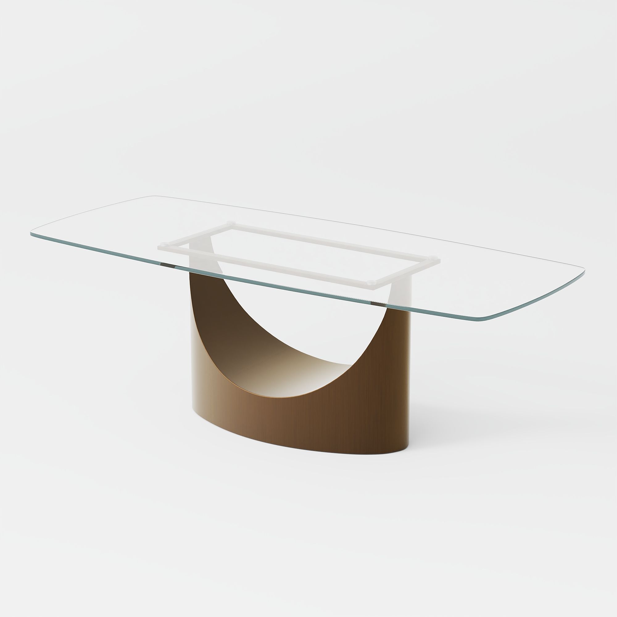 Glass Transparent & Bronze Tempered Glass Dining Tables