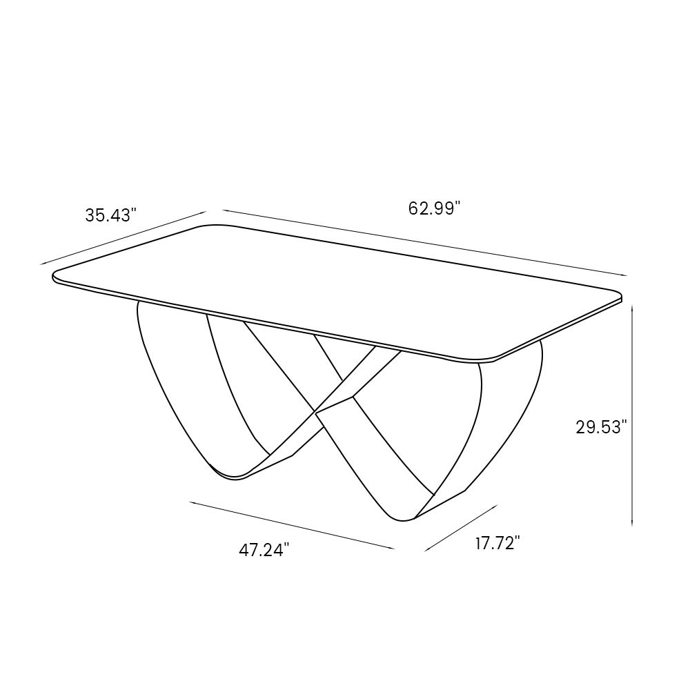 Sintered Stone Glossy White Sintered Stone Dining Tables