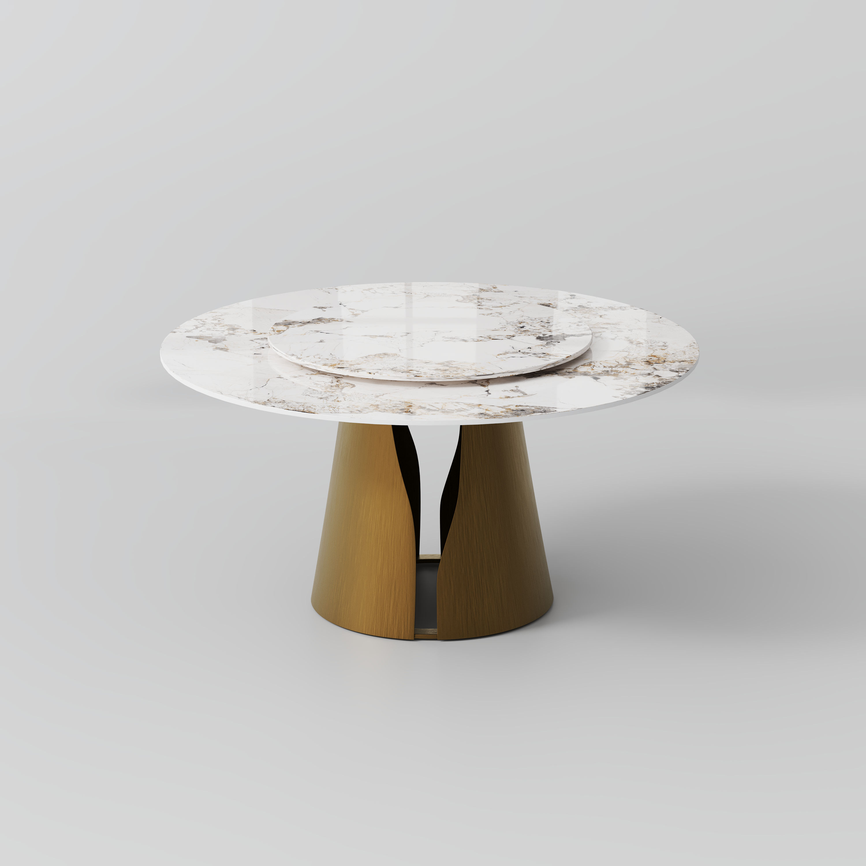 without Lazy Susan Pandora & Bronze Sintered Stone Dining Tables