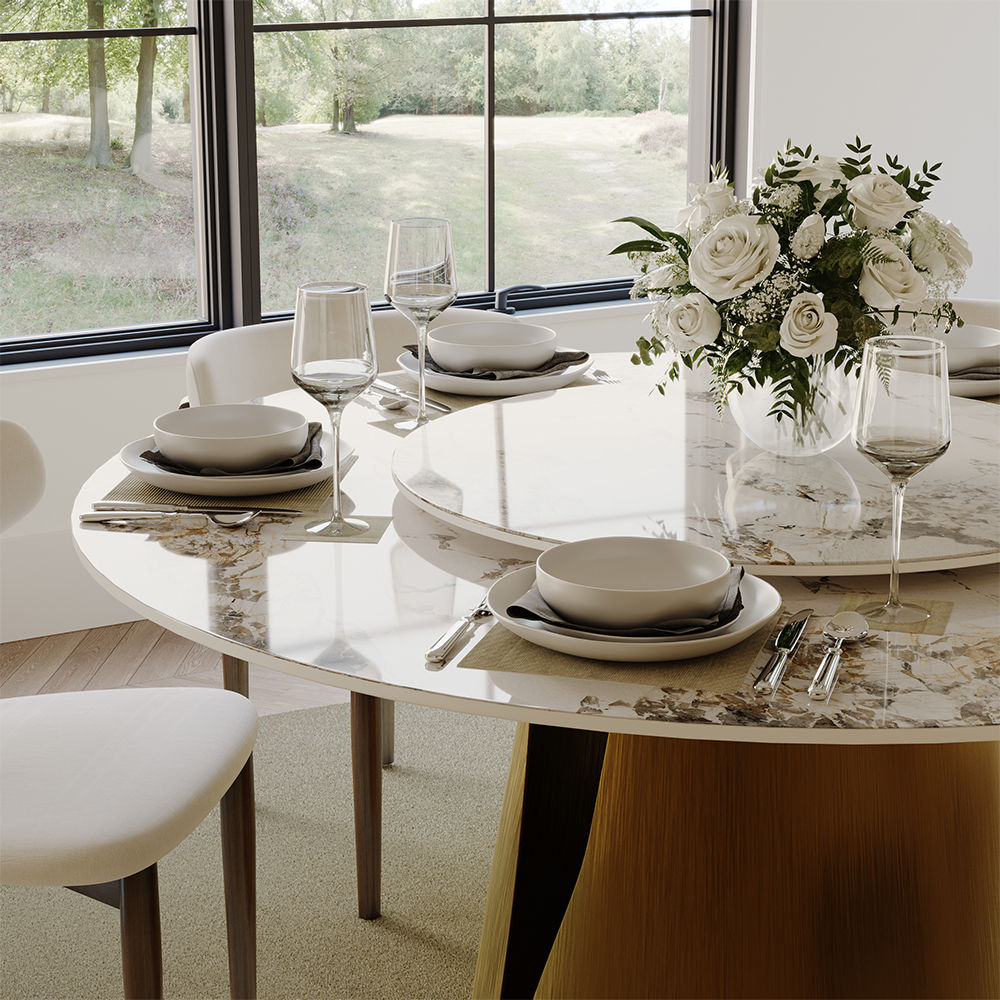 Partly Assemble Pandora & Bronze Sintered Stone Dining Tables