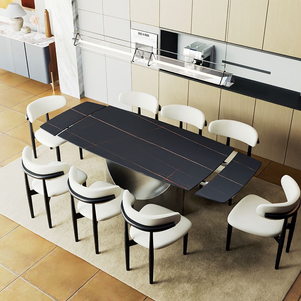 SMILE Matte Black Sintered Stone Dining Tables