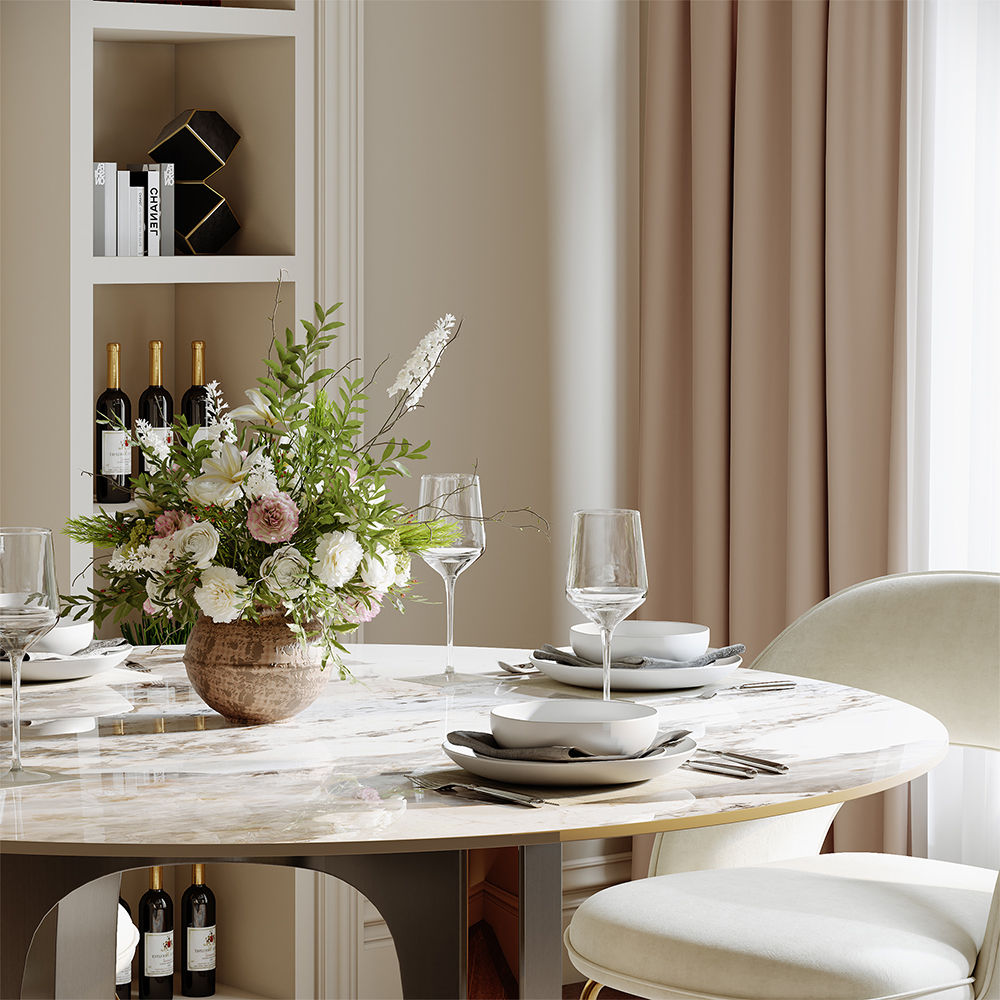 Pandora Glossy Sintered Stone Dining Tables