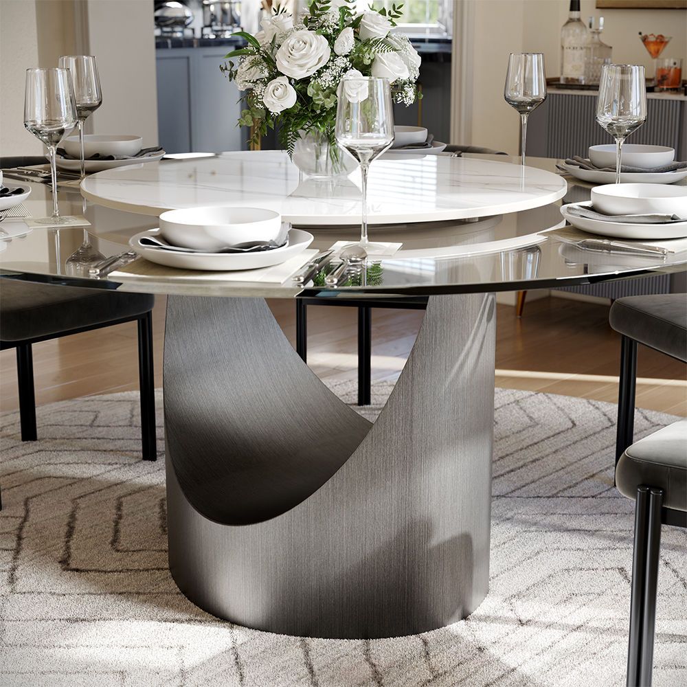 Clear Tempered Glass Dining Tables