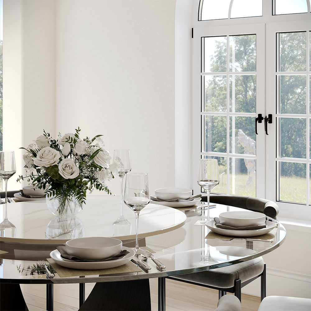 Clear Tempered Glass Dining Tables