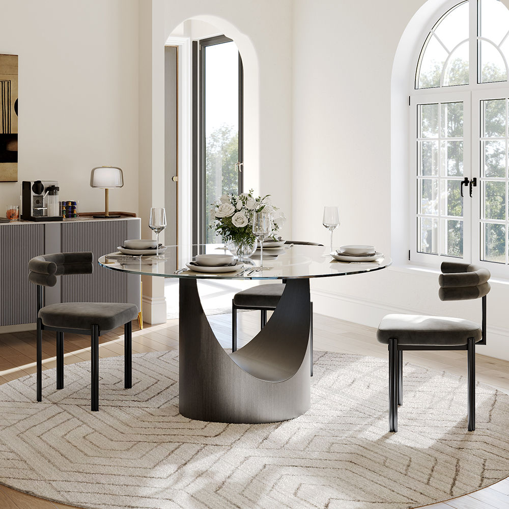 Clear Tempered Glass Dining Tables