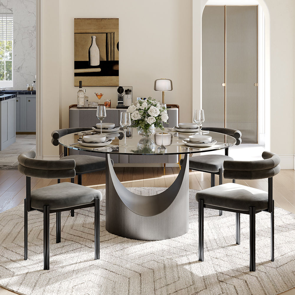 Clear Tempered Glass Dining Tables