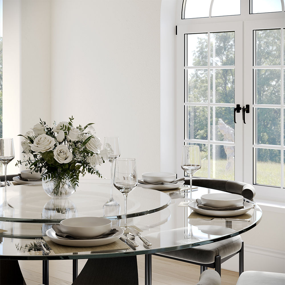 Clear Tempered Glass Dining Tables