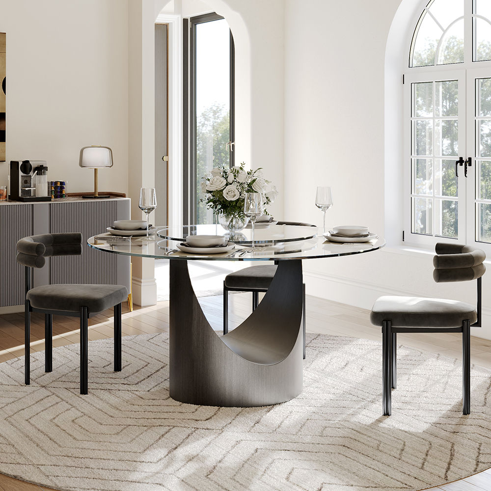 Clear Tempered Glass Dining Tables