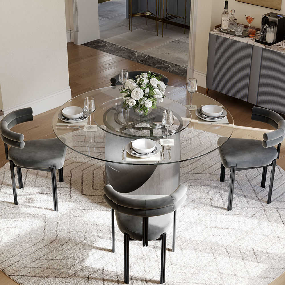 Clear Tempered Glass Dining Tables