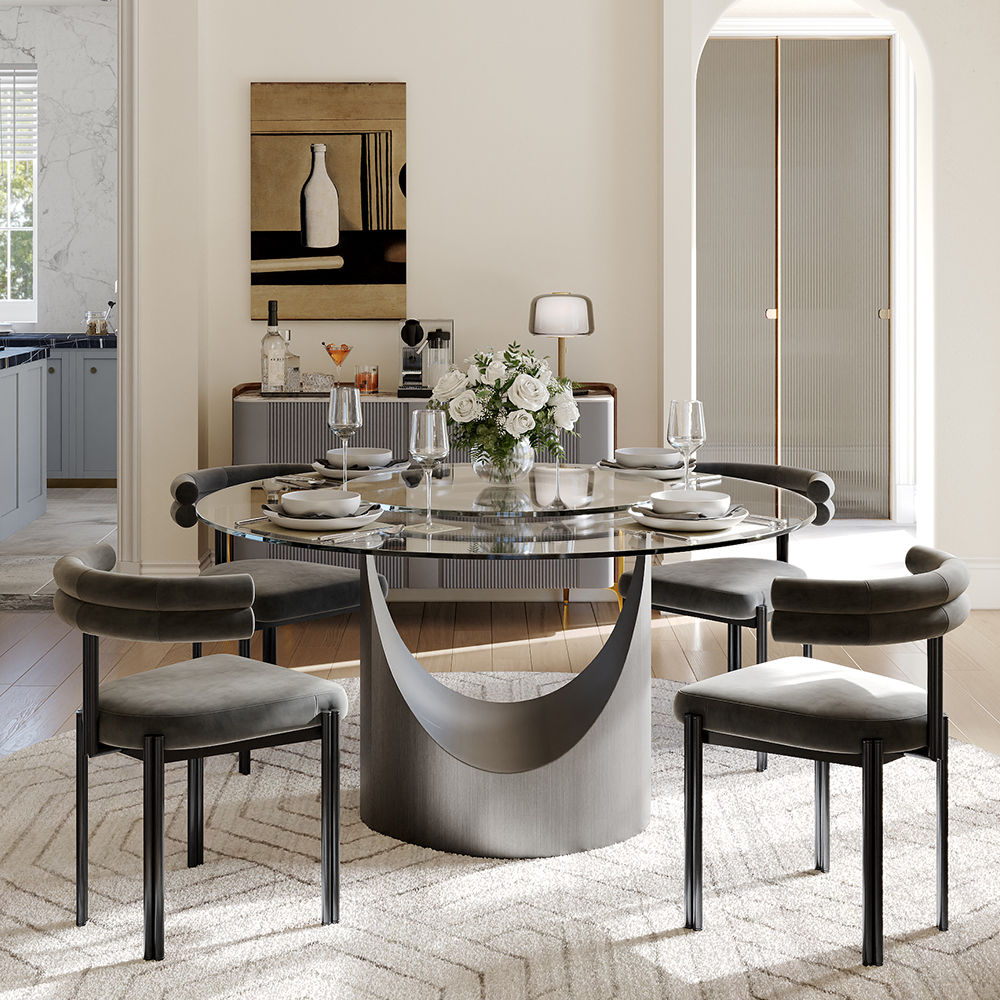 Clear Tempered Glass Dining Tables