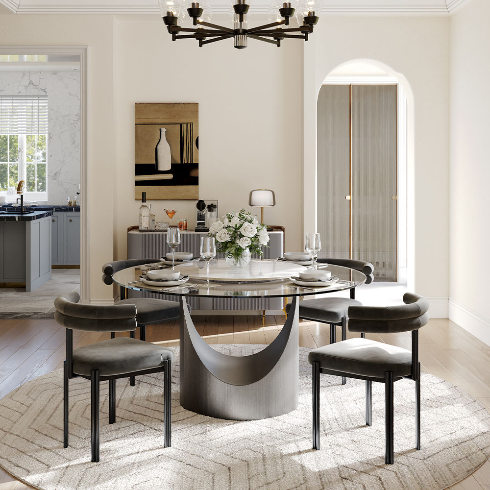 Clear Tempered Glass Dining Tables