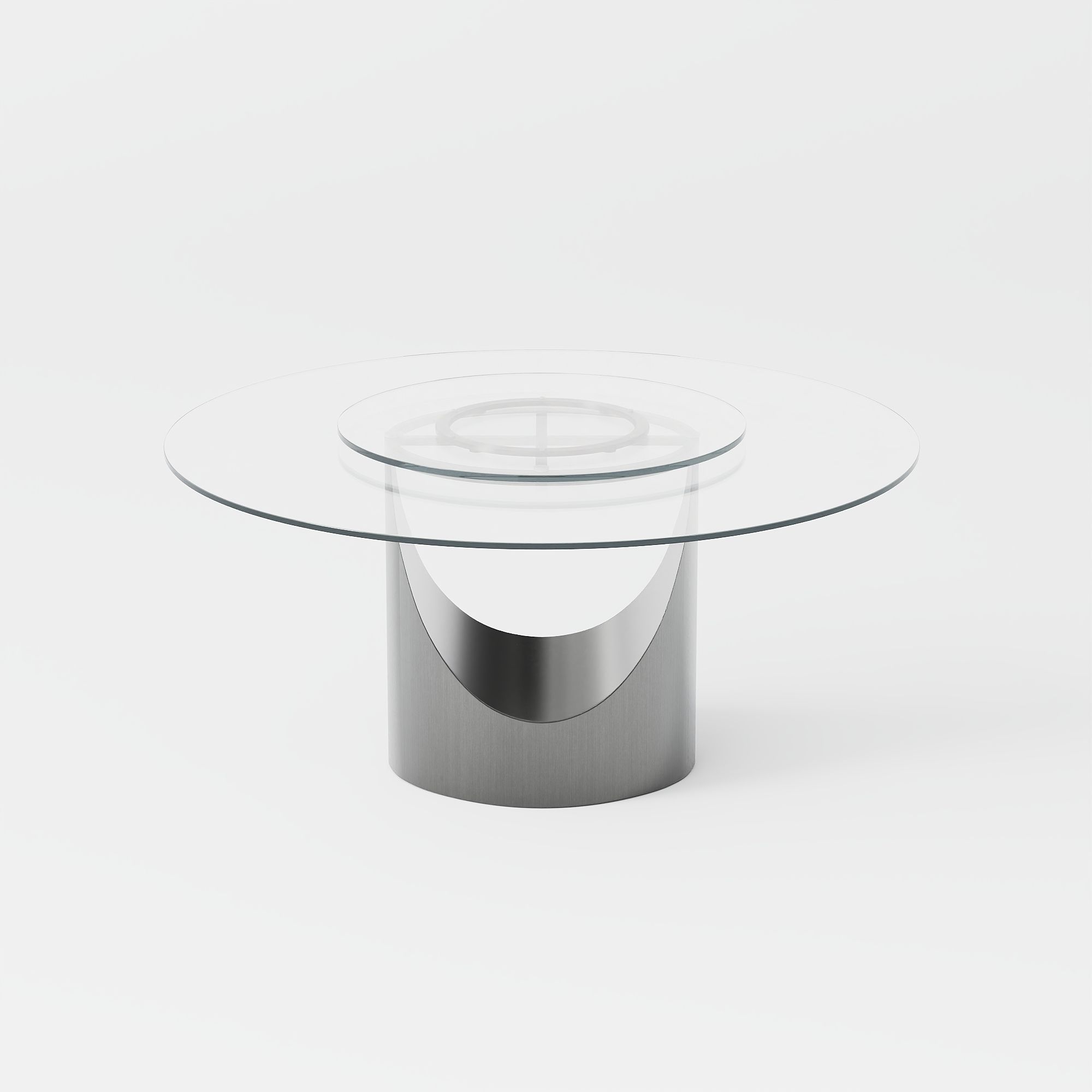 Modern Luxury Clear & Gray Tempered Glass Dining Tables