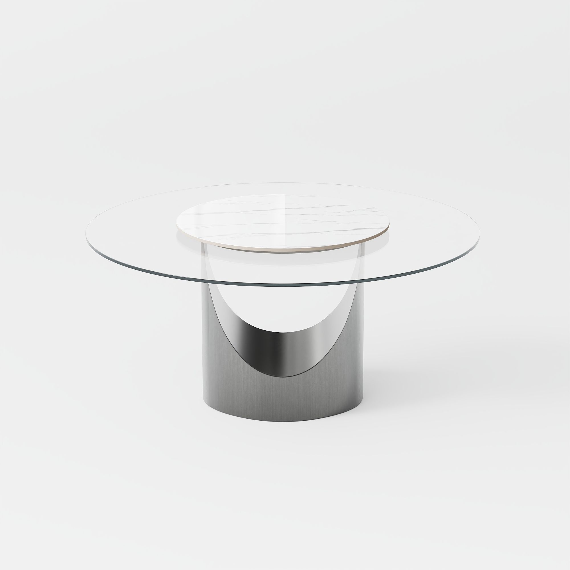 Sintered Stone Clear & Gray Tempered Glass Dining Tables