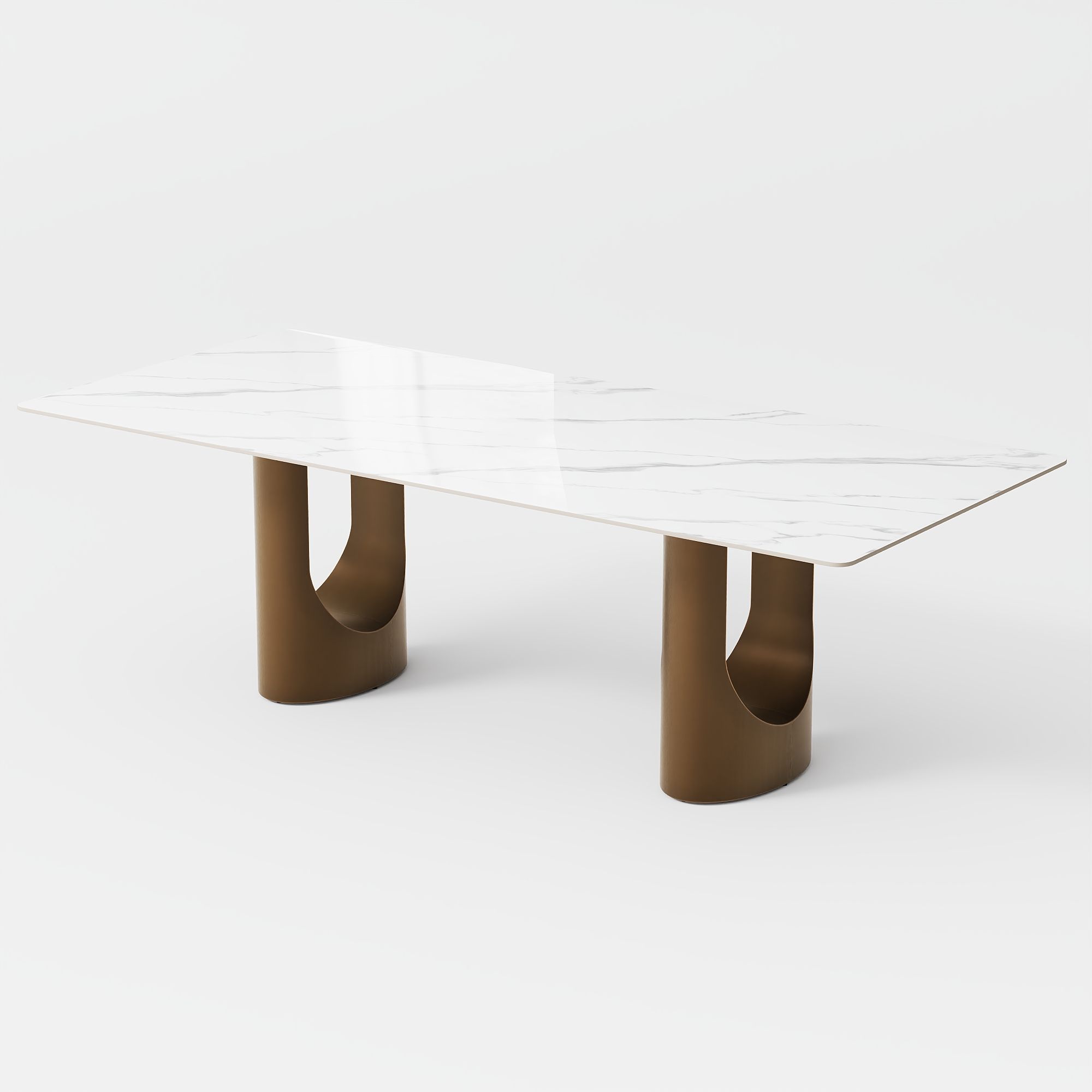 Sintered Stone White Glossy Sintered Stone Dining Tables