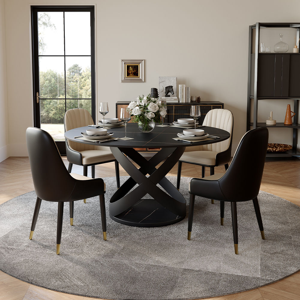 for 4 Black Sintered Stone Dining Tables