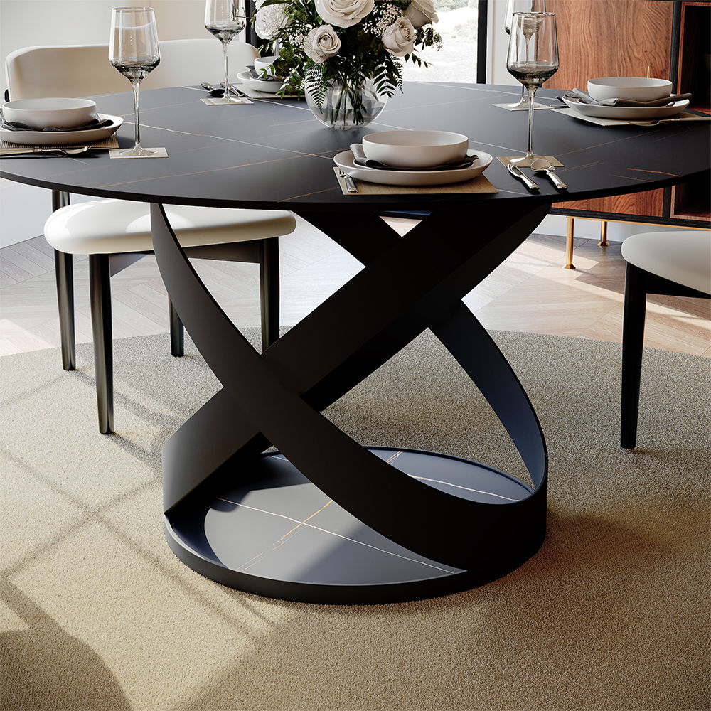 Modern Black Sintered Stone Dining Tables