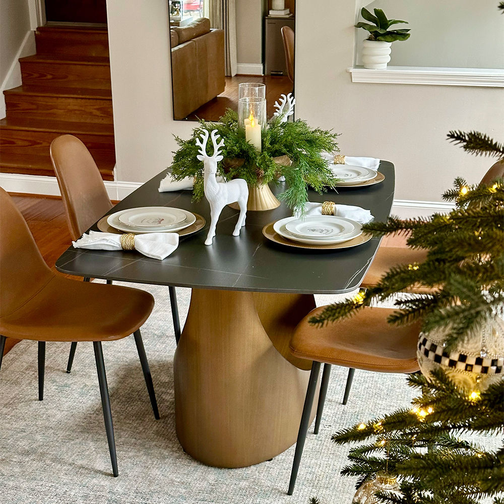 Modern Matte Black Sintered Stone Dining Tables