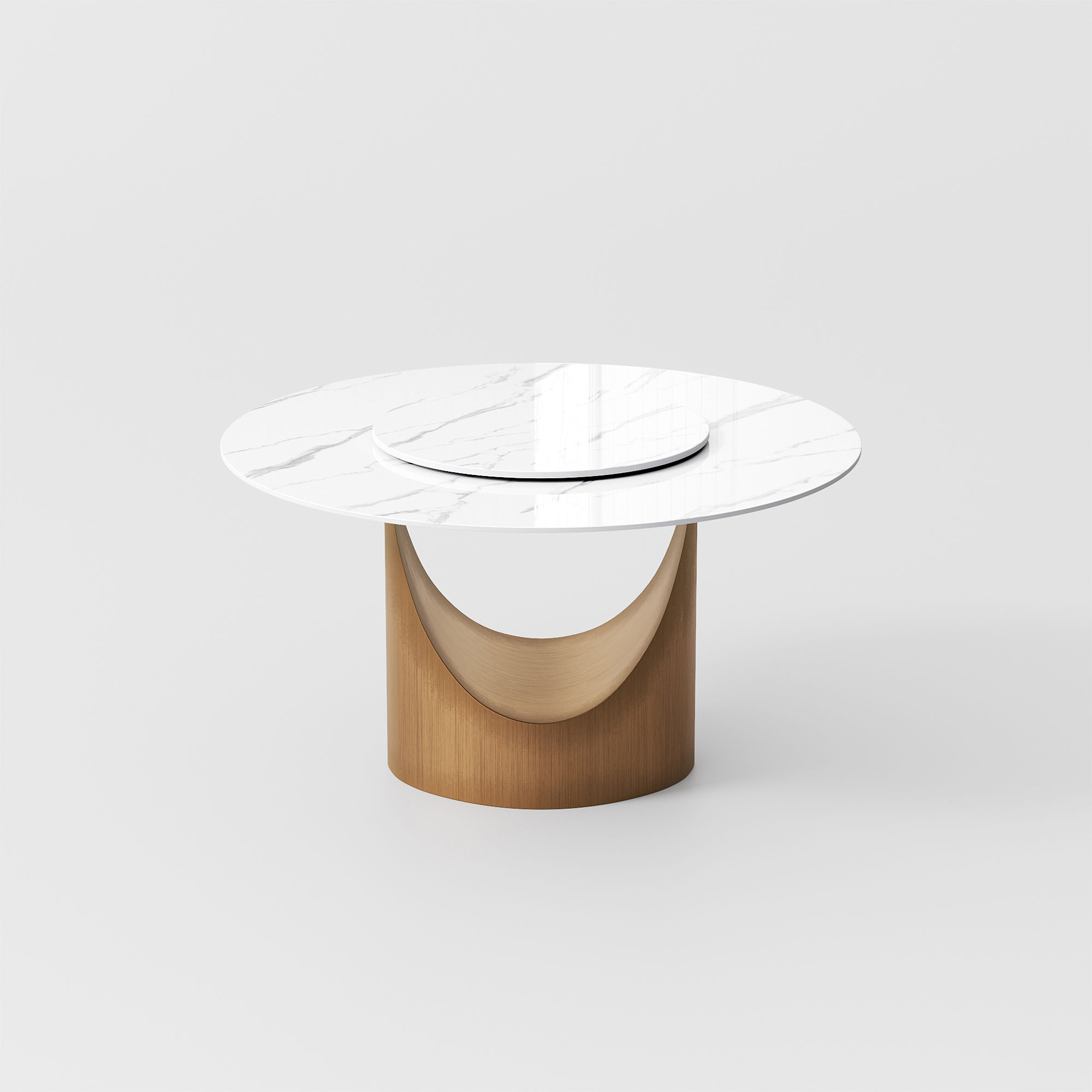 Round White Sintered Stone Dining Tables