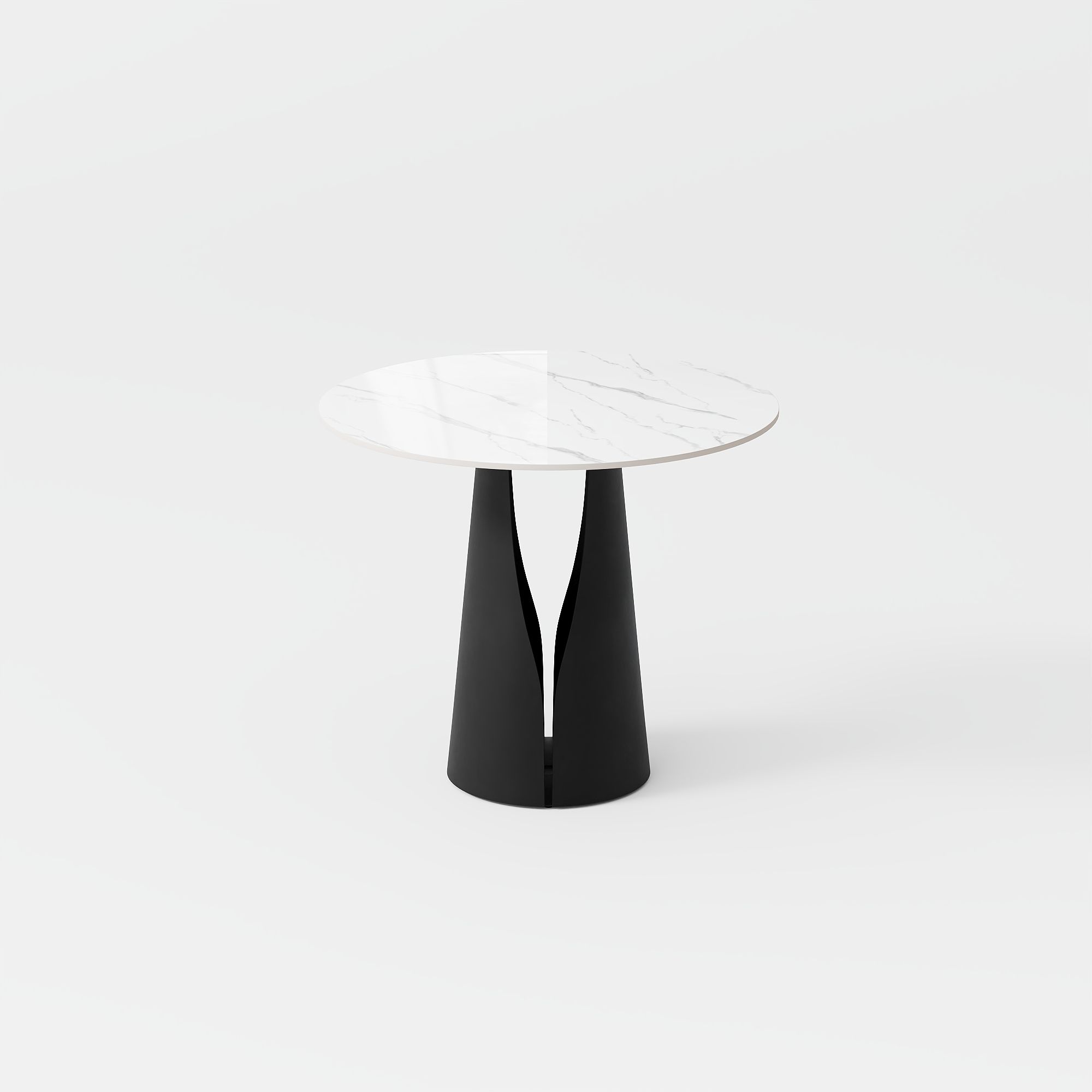 for 4 White & Black Glossy Sintered Stone Dining Tables