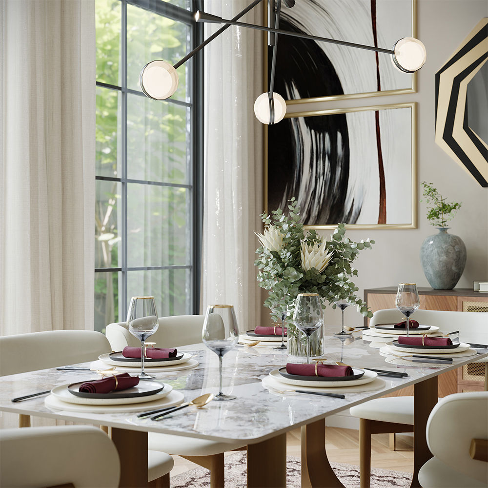 Modern Pandora Glossy Sintered Stone Dining Tables