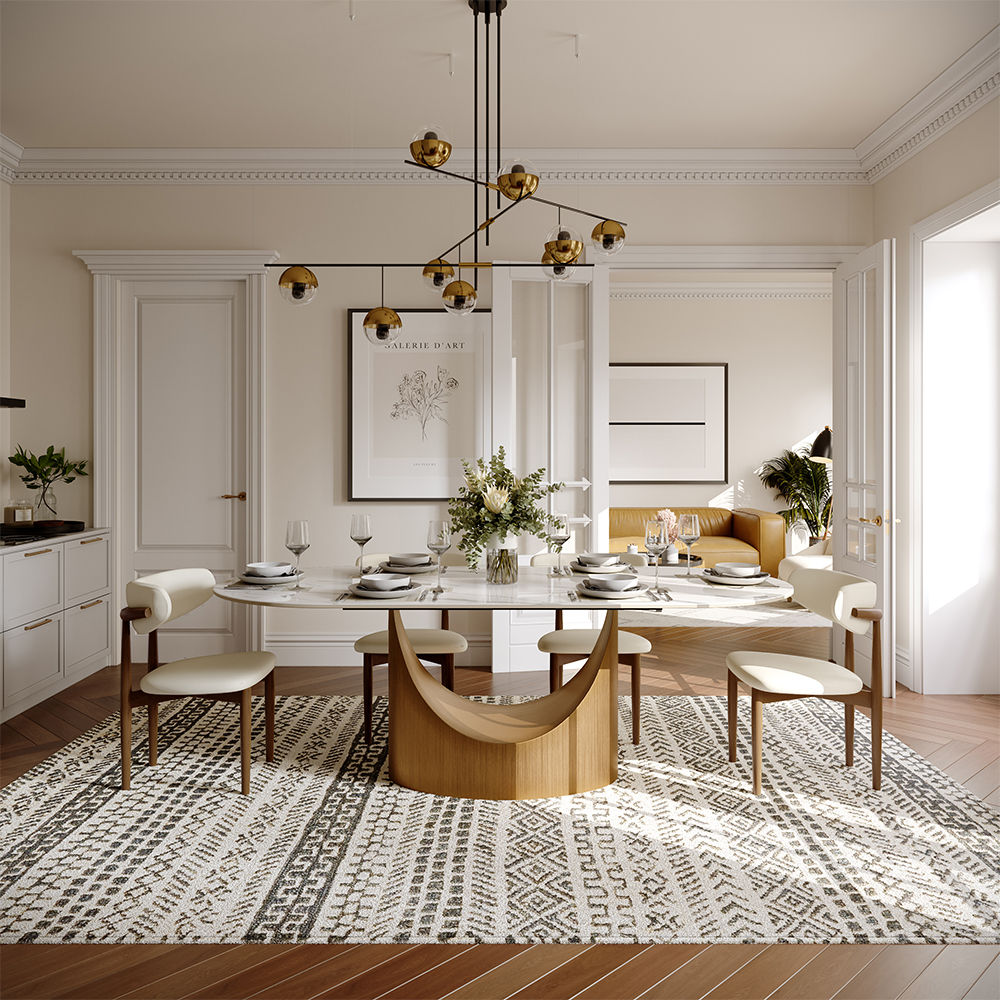 Oval Glossy White Sintered Stone Dining Tables