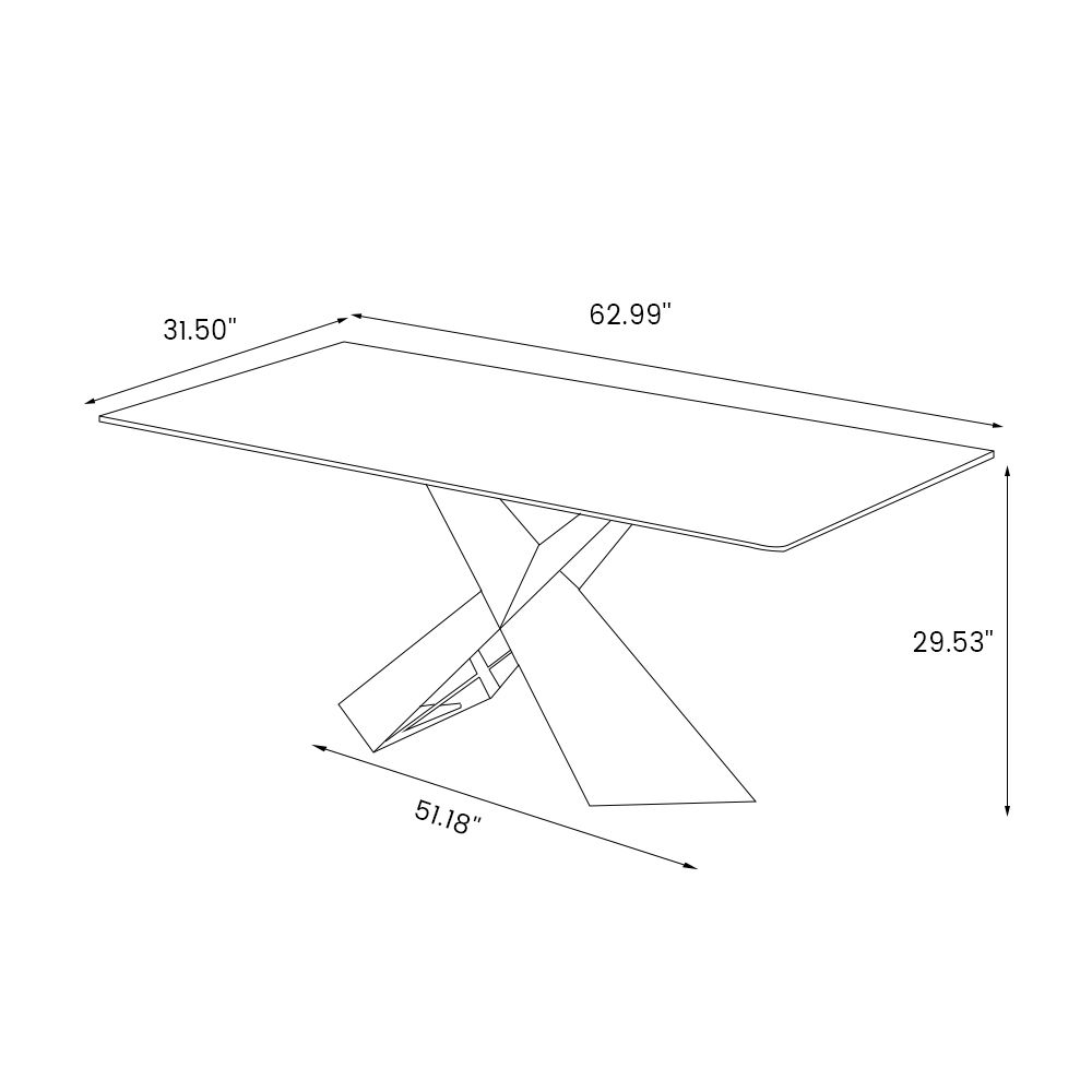 for 6 Pandora Glossy Sintered Stone Dining Tables