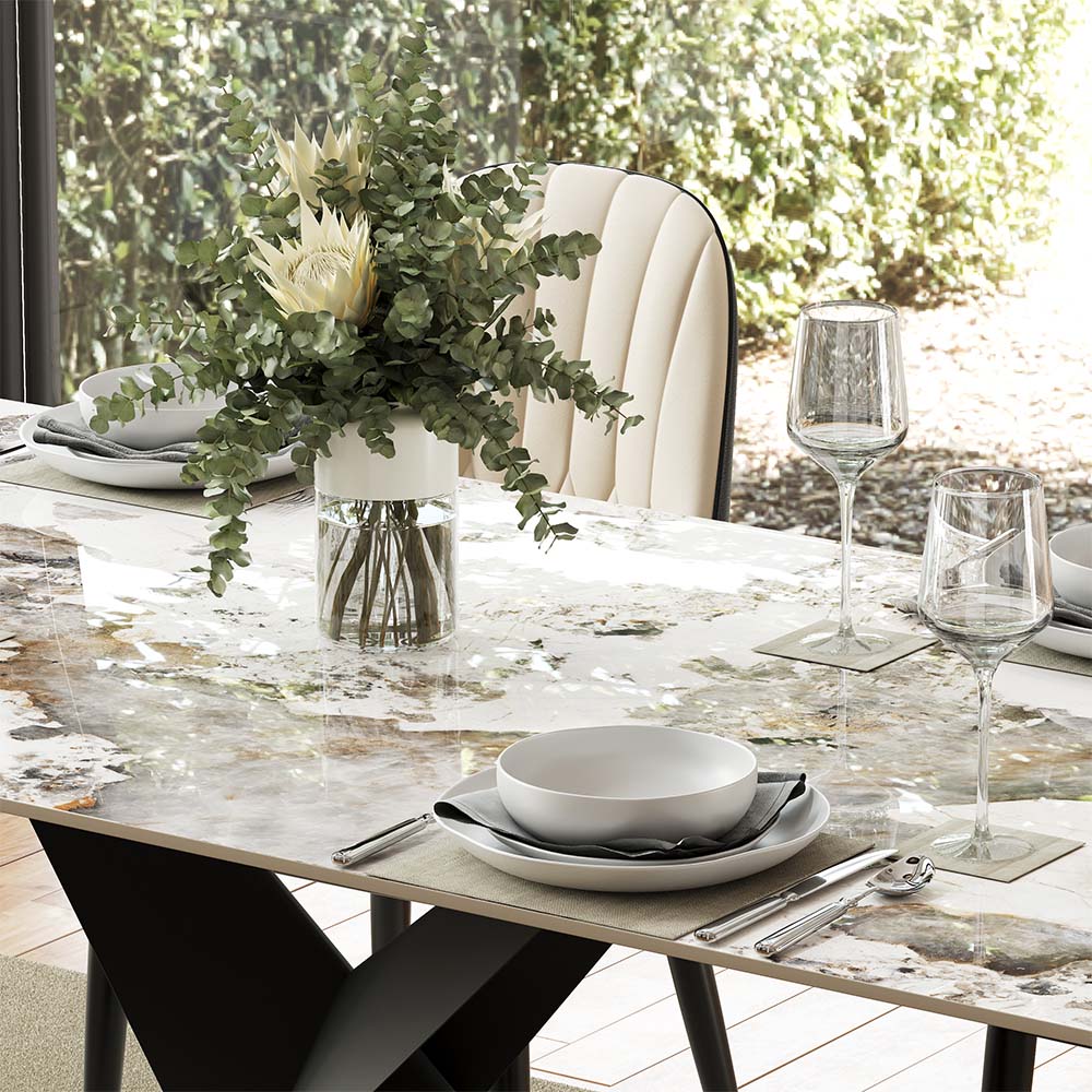 Sintered Stone Pandora Glossy Sintered Stone Dining Tables