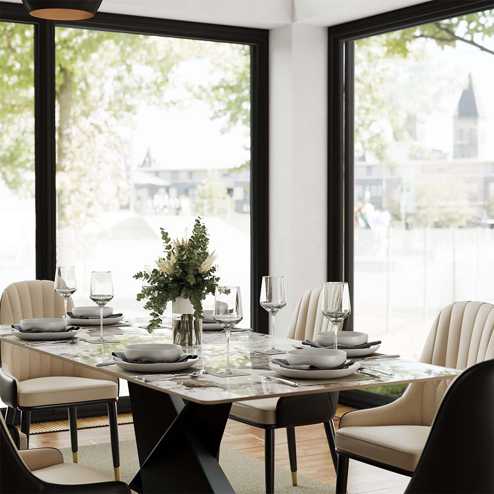 for 4 Pandora Glossy Sintered Stone Dining Tables