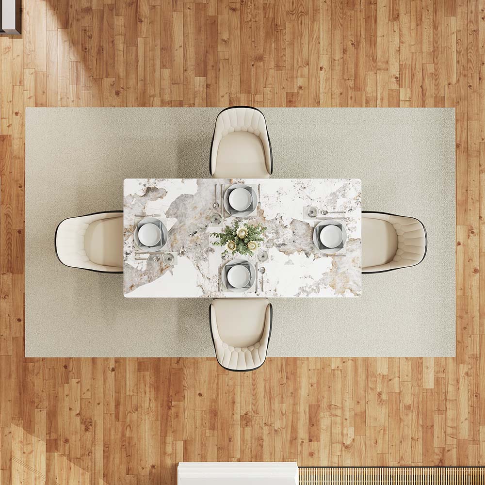 for 6 Pandora Glossy Sintered Stone Dining Tables