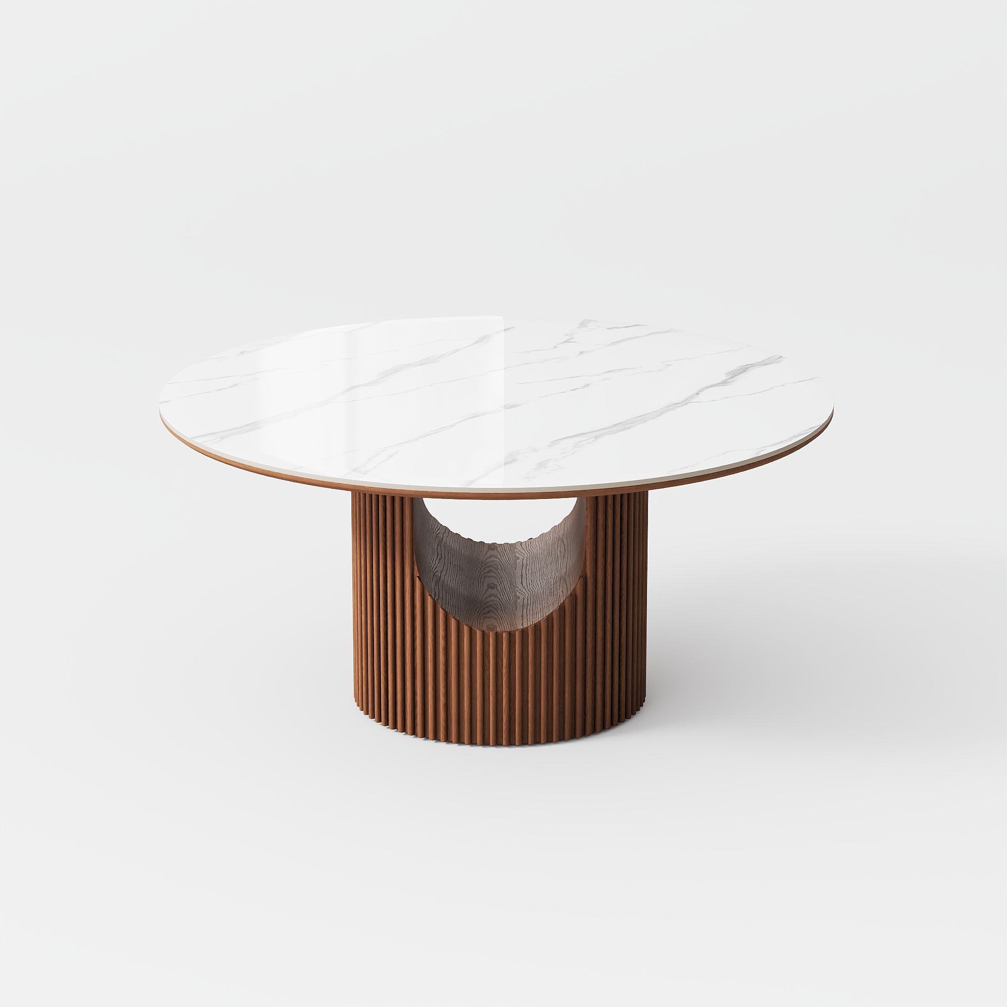 SMILE Walnut & White Solid Wood Dining Tables