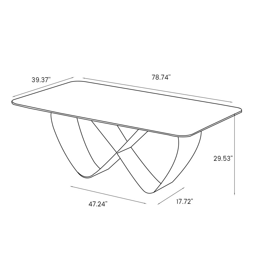 Transparent & Black Tempered Glass Dining Tables