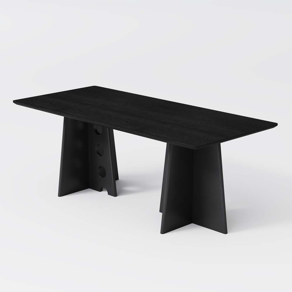 Rectangular Black MDF & Solid Wood Dining Tables