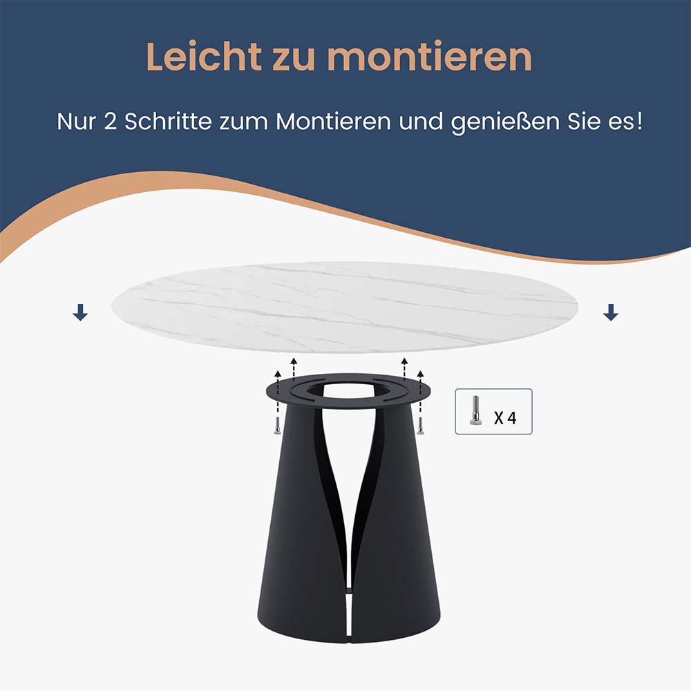 Teilweise zusammengebaut Weiß Matter Sinterstein Esstische