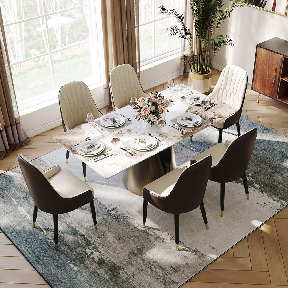 Metal Base Pandora Sintered Stone Dining Tables