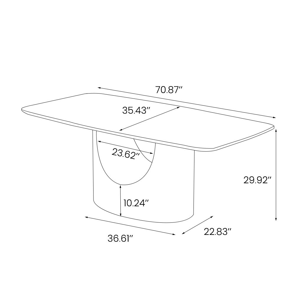 Solid Wood White & Walnut Glossy Sintered Stone Dining Tables