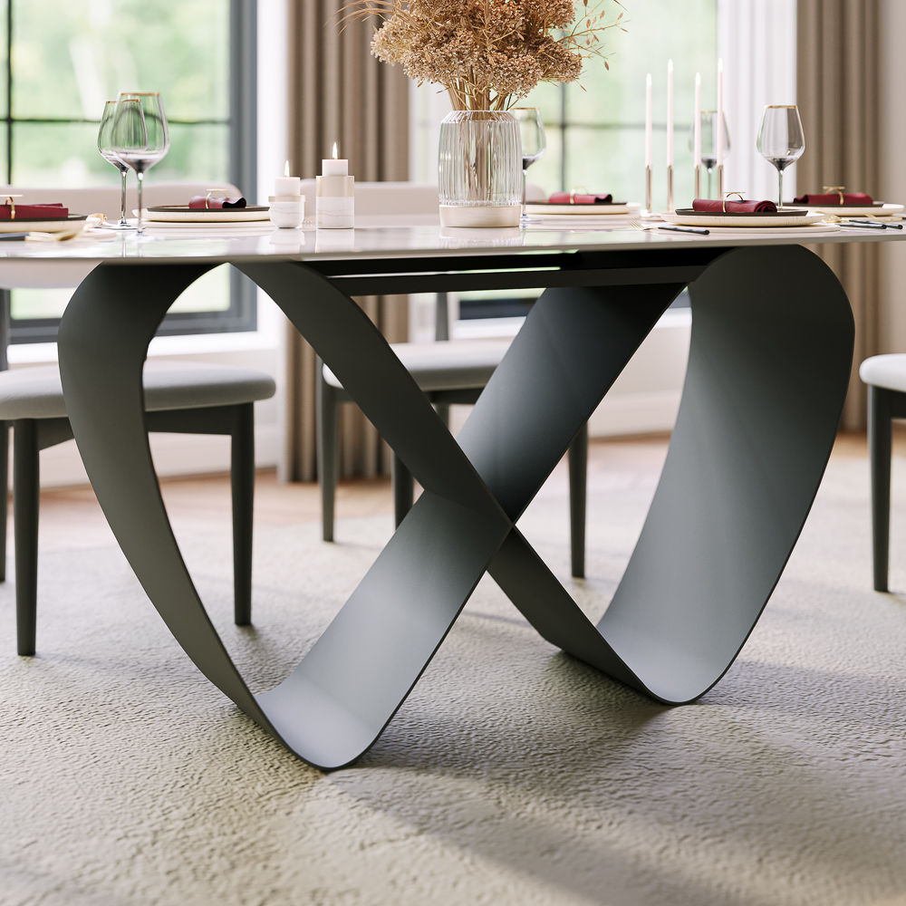 Sintered Stone White & Black Dining Tables