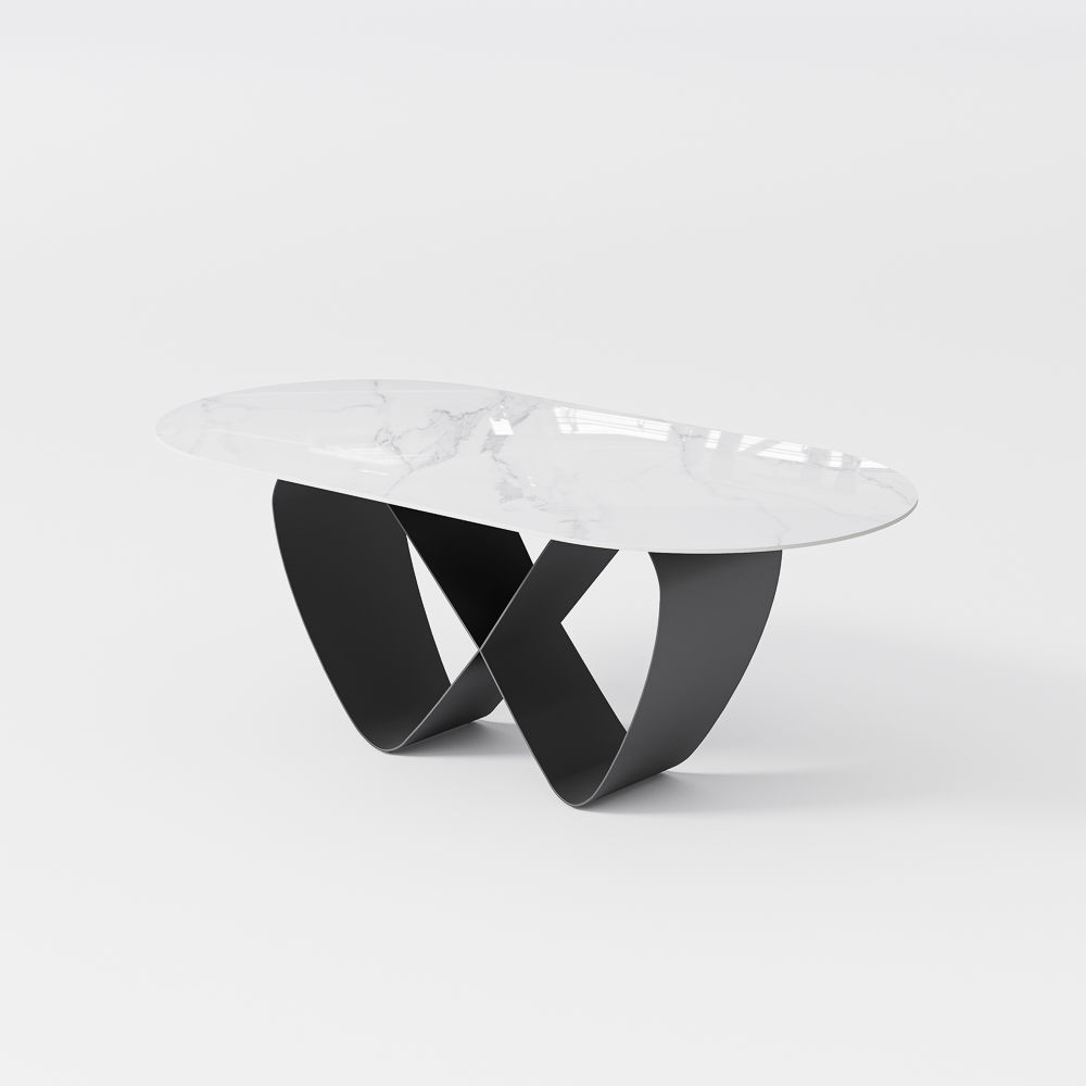 Metal Leg White & Black Dining Tables