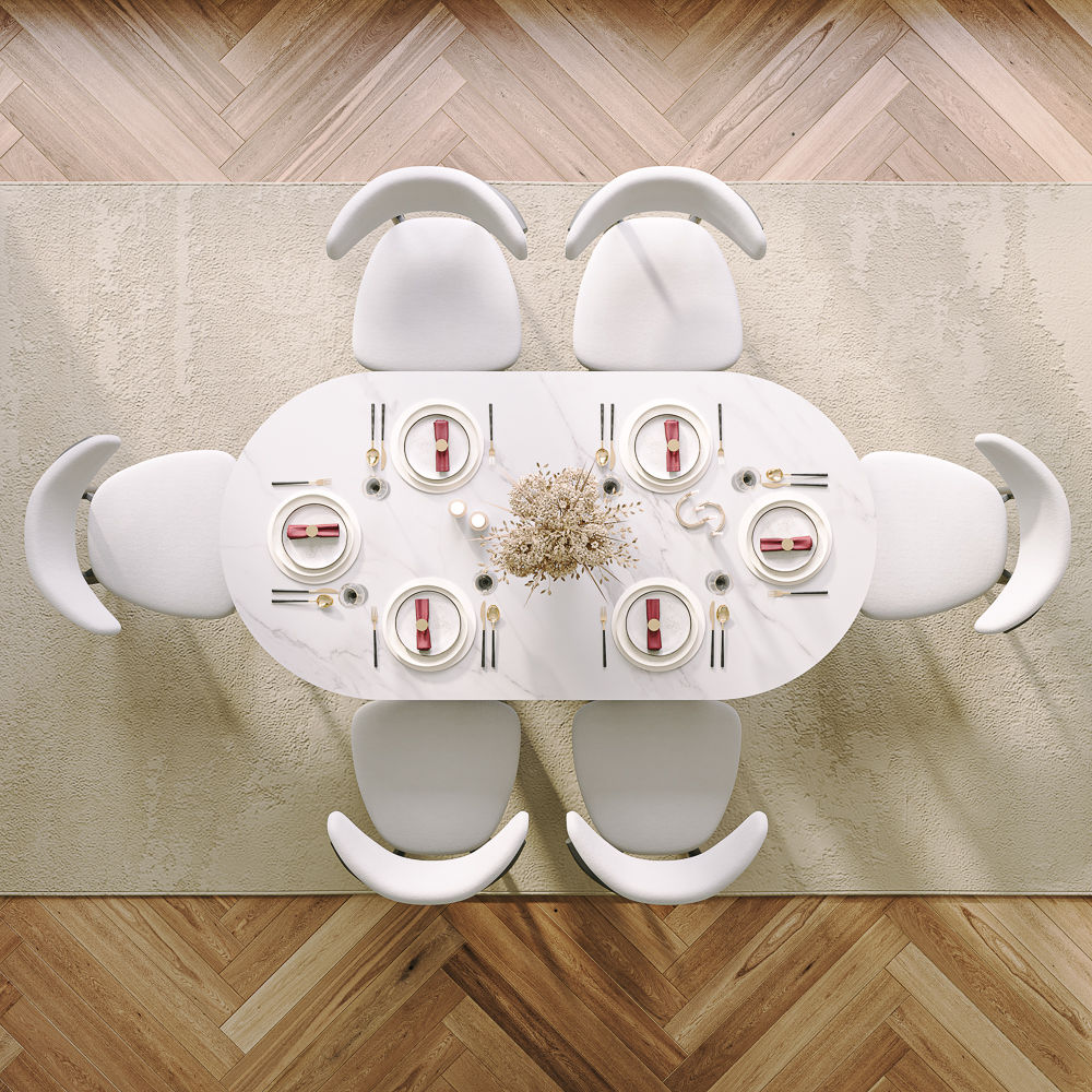 Sintered Stone White & Black Dining Tables
