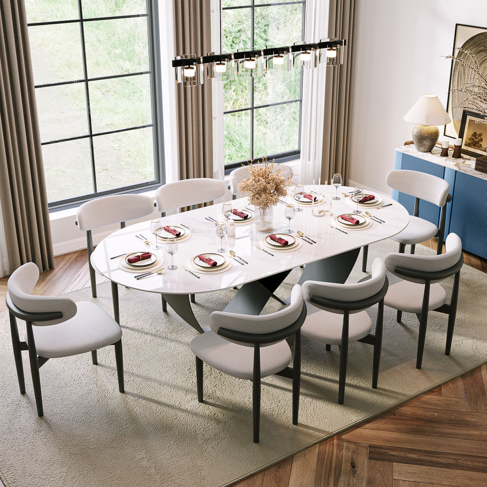 Metal Leg White & Black Dining Tables