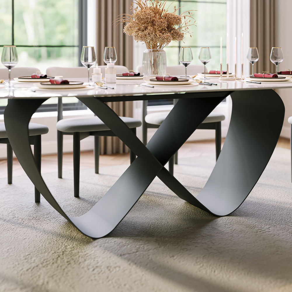 Partly Assemble White & Black Dining Tables