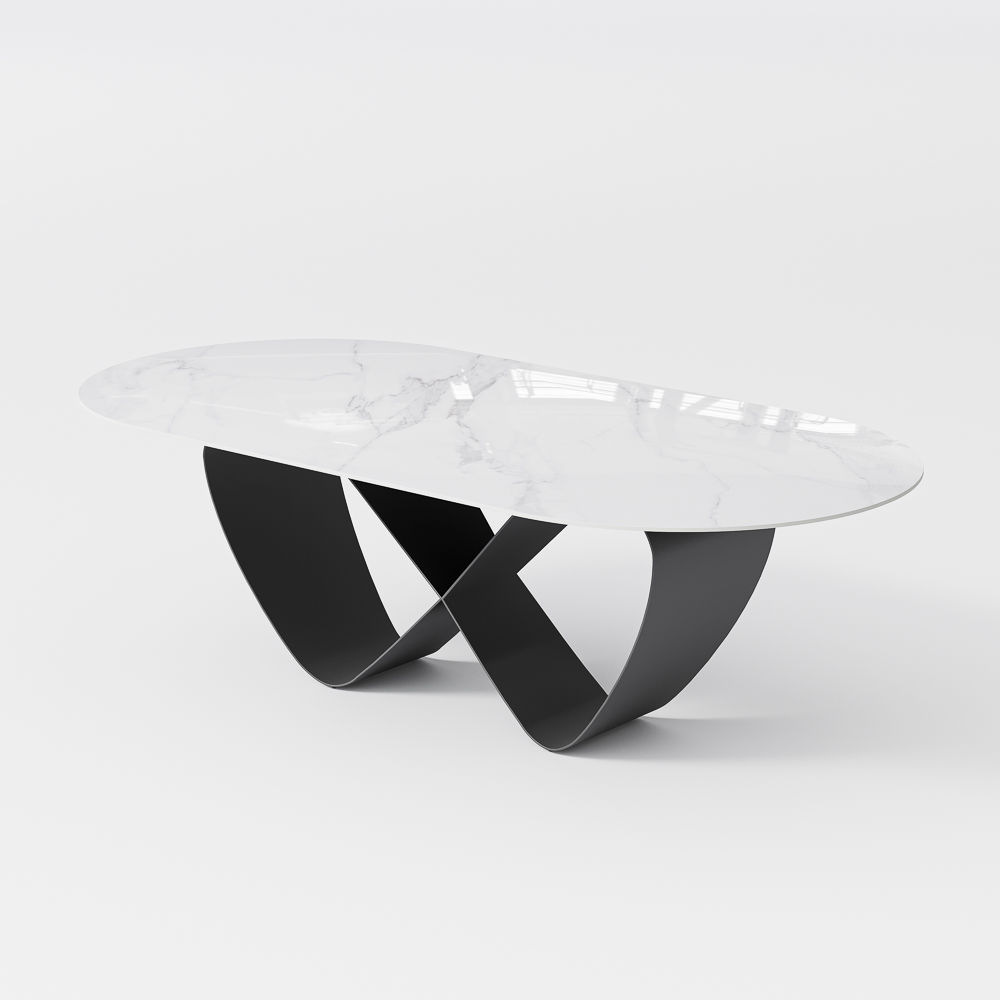 Metal Leg White & Black Dining Tables