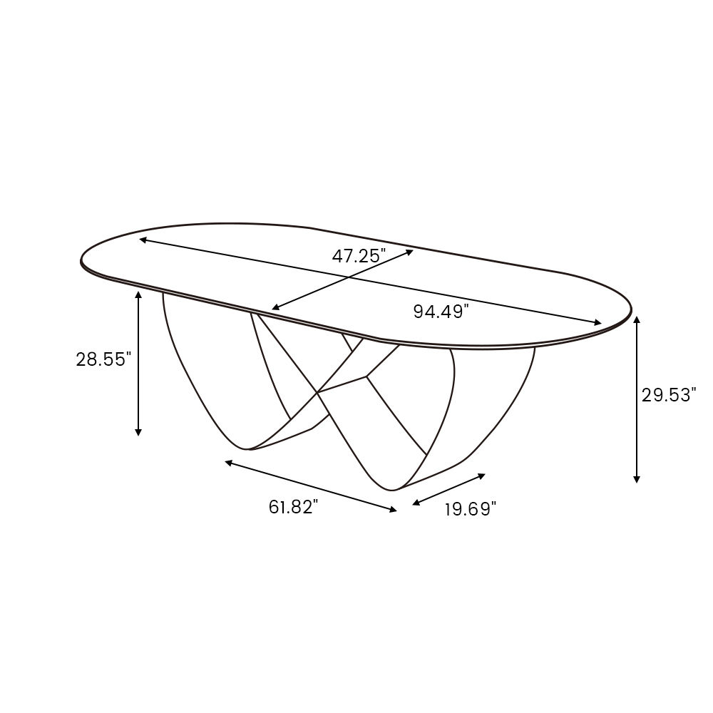 Partly Assemble White & Black Dining Tables