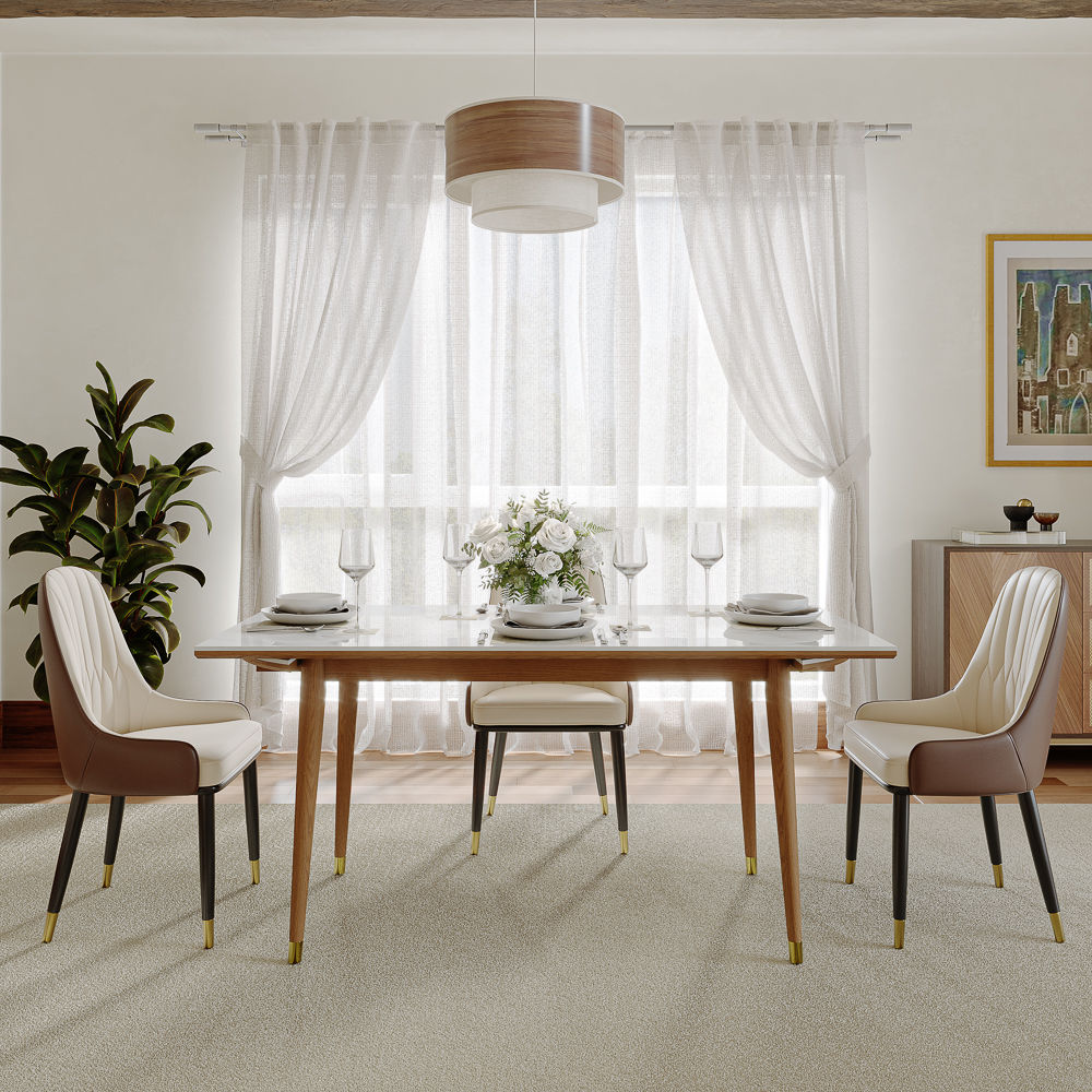 Sintered Stone Walnut & White Glossy Sintered Stone Dining Tables