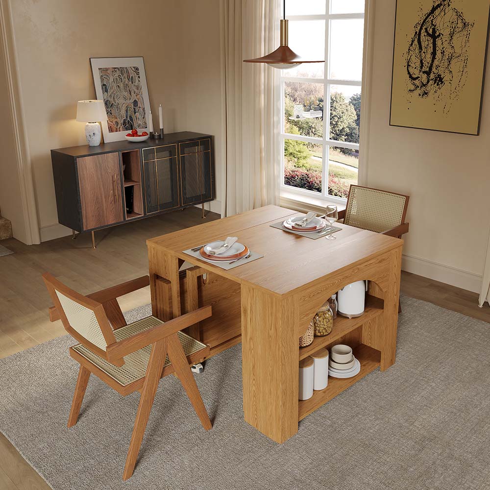 Sintered Stone Walnut Color MDF Dining Tables