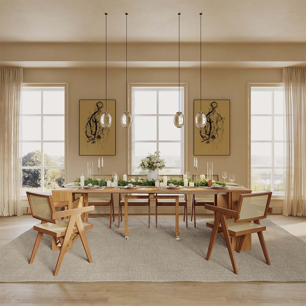 Rectangular Walnut Color MDF Dining Tables