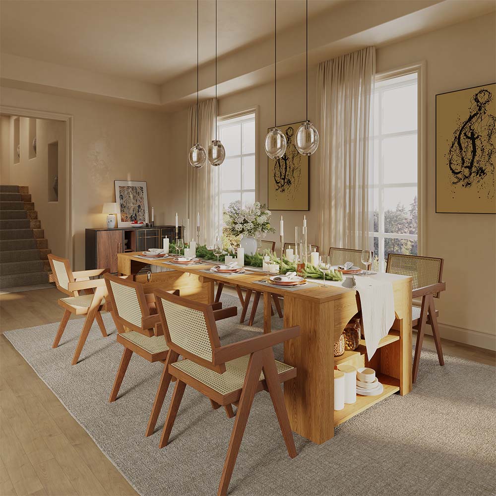 Wood Walnut Color MDF Dining Tables