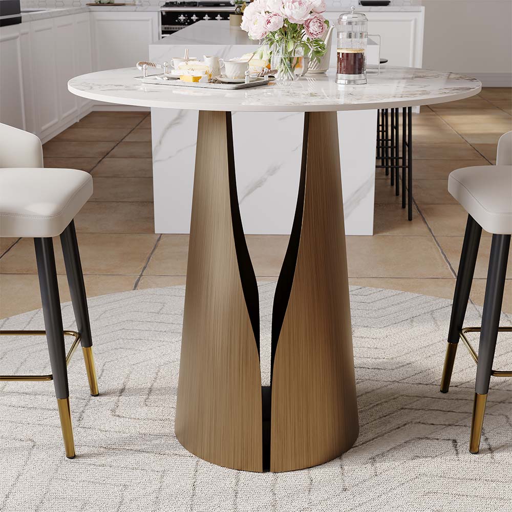 Sintered Stone Pandora & Bronze Glossy Sintered Stone Dining Tables