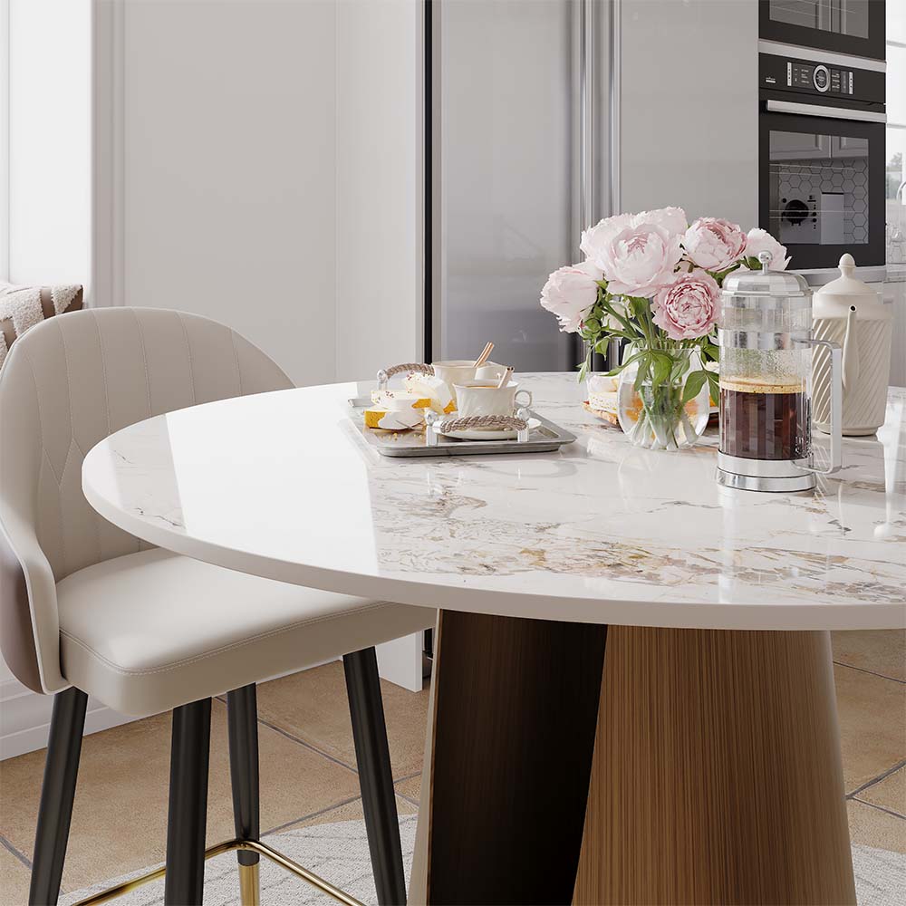 with Chairs Pandora & Bronze Glossy Sintered Stone Dining Tables