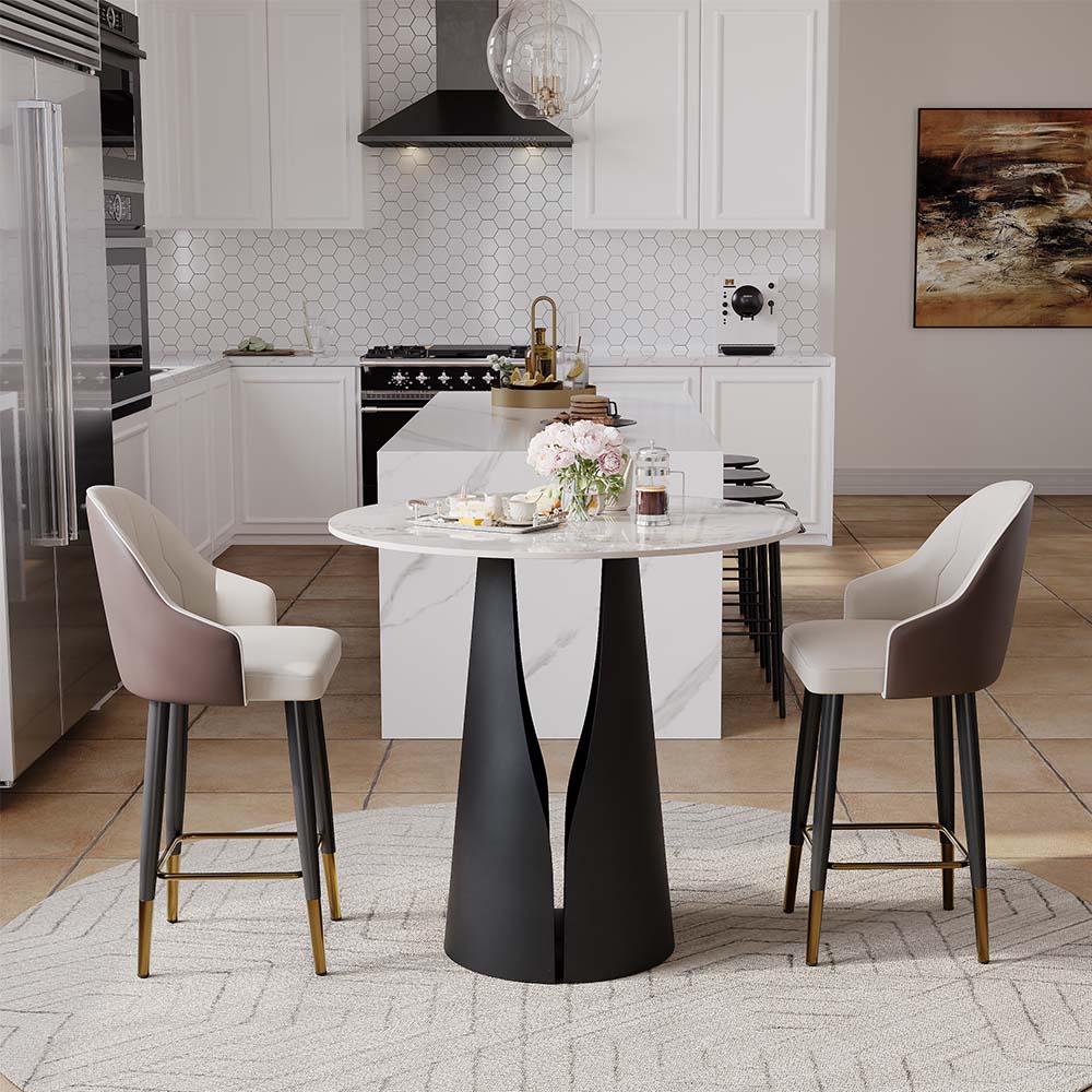 2 Seaters Pandora & Black Glossy Sintered Stone Dining Tables